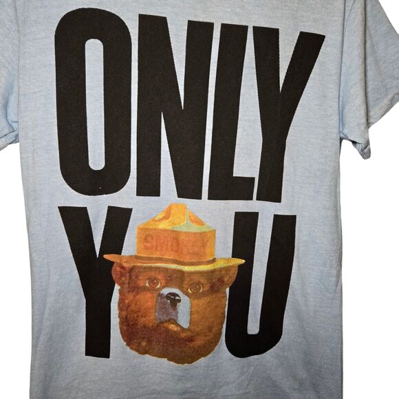 Official Licensed Smokey The Bear Only You Blue Womens Tshirt Size Small - Picture 3 of 4